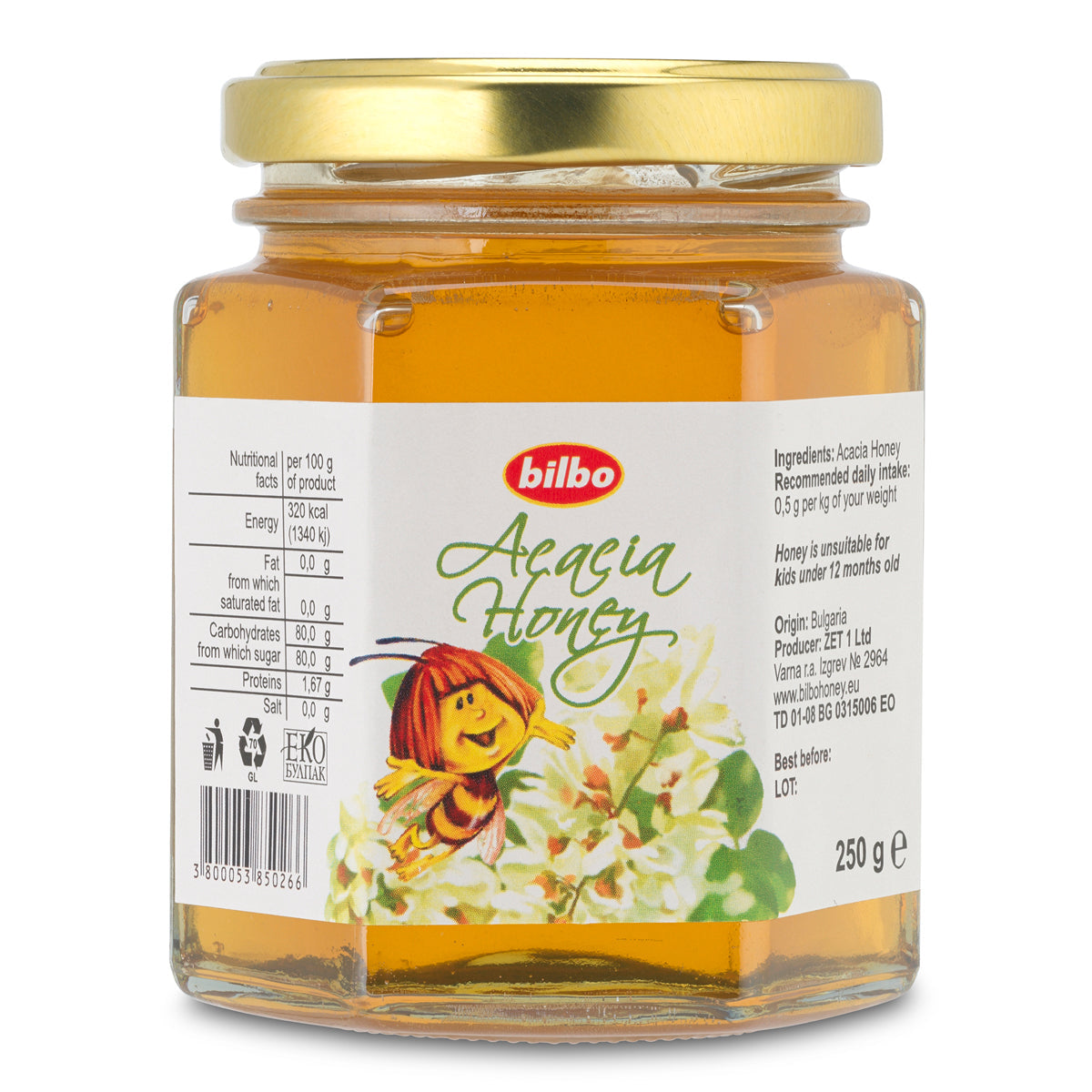Bilbo rå akaciahonung • 250 g