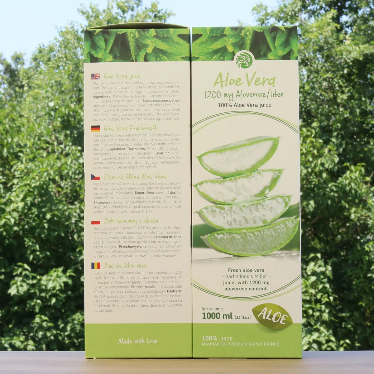 Mannavita Aloe vera 100% pure pressed juice • 1000 ml - Mannavita