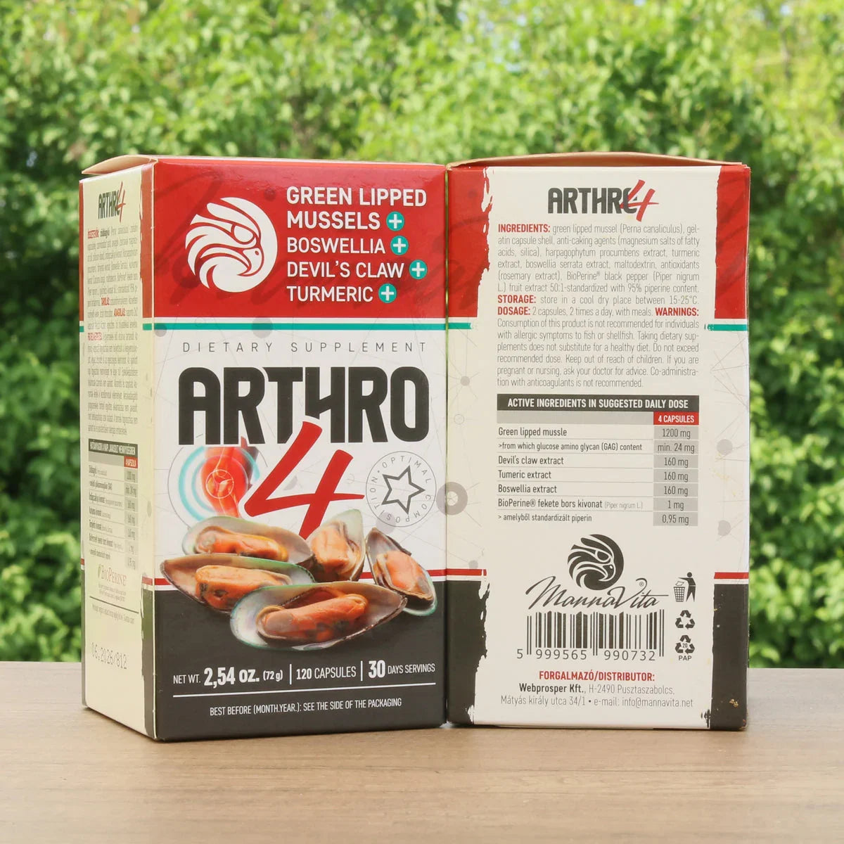 ARTHRO4 • Joint + cartilage complex • with Green-lipped mussel • 120 capsules - Mannavita