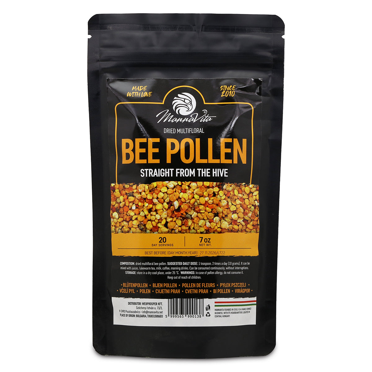 Mannavita torkat multifloralt bipollen • 200 g