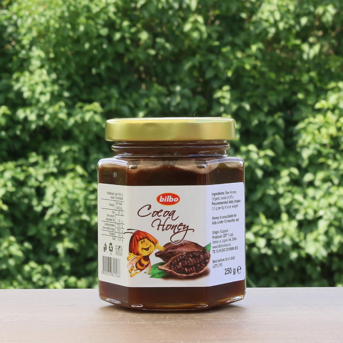 Bilbo rå kakao och honung • 250 g