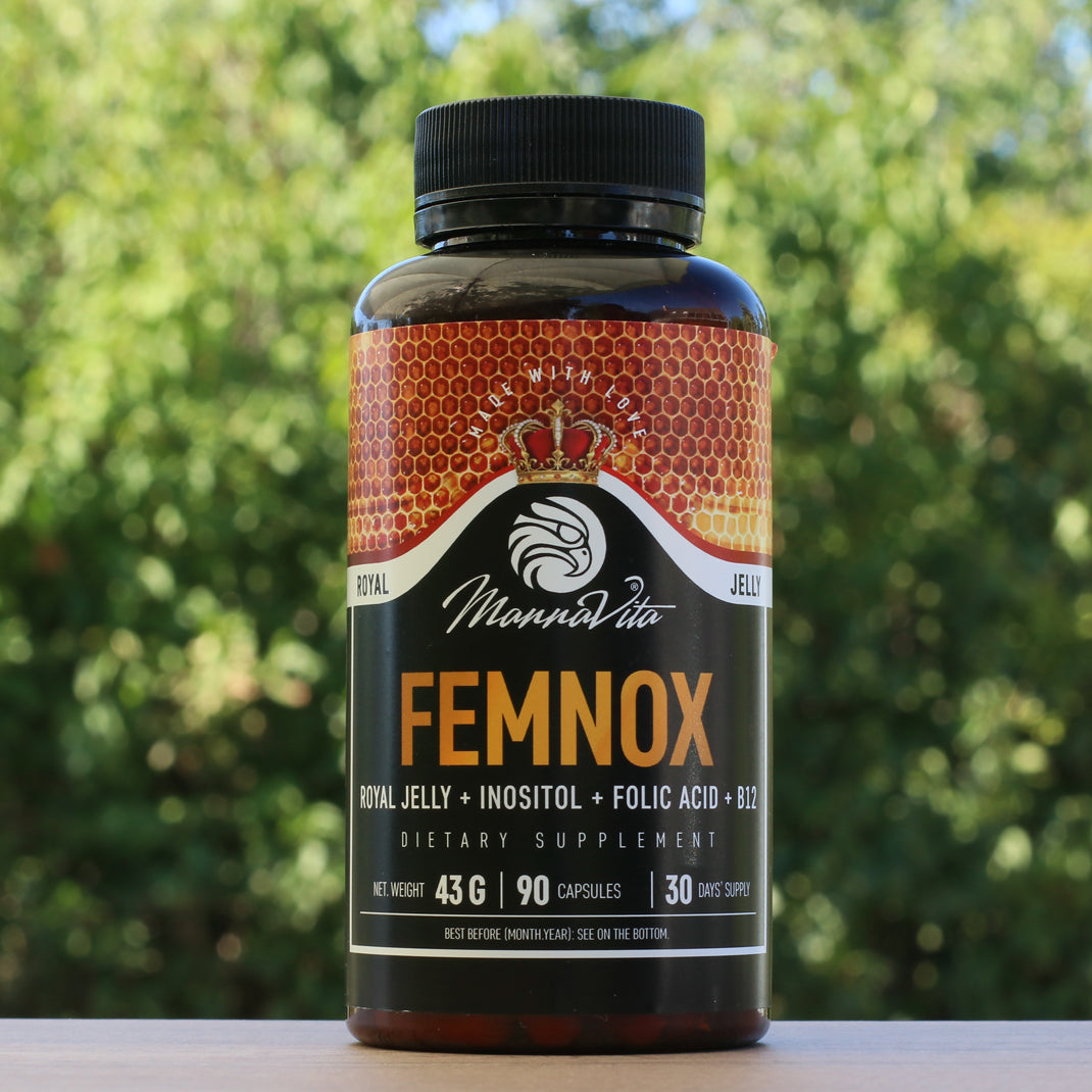 FEMNOX Bidrottninggelé + Inositol + Folsyra + B12-komplex • 90 kapslar