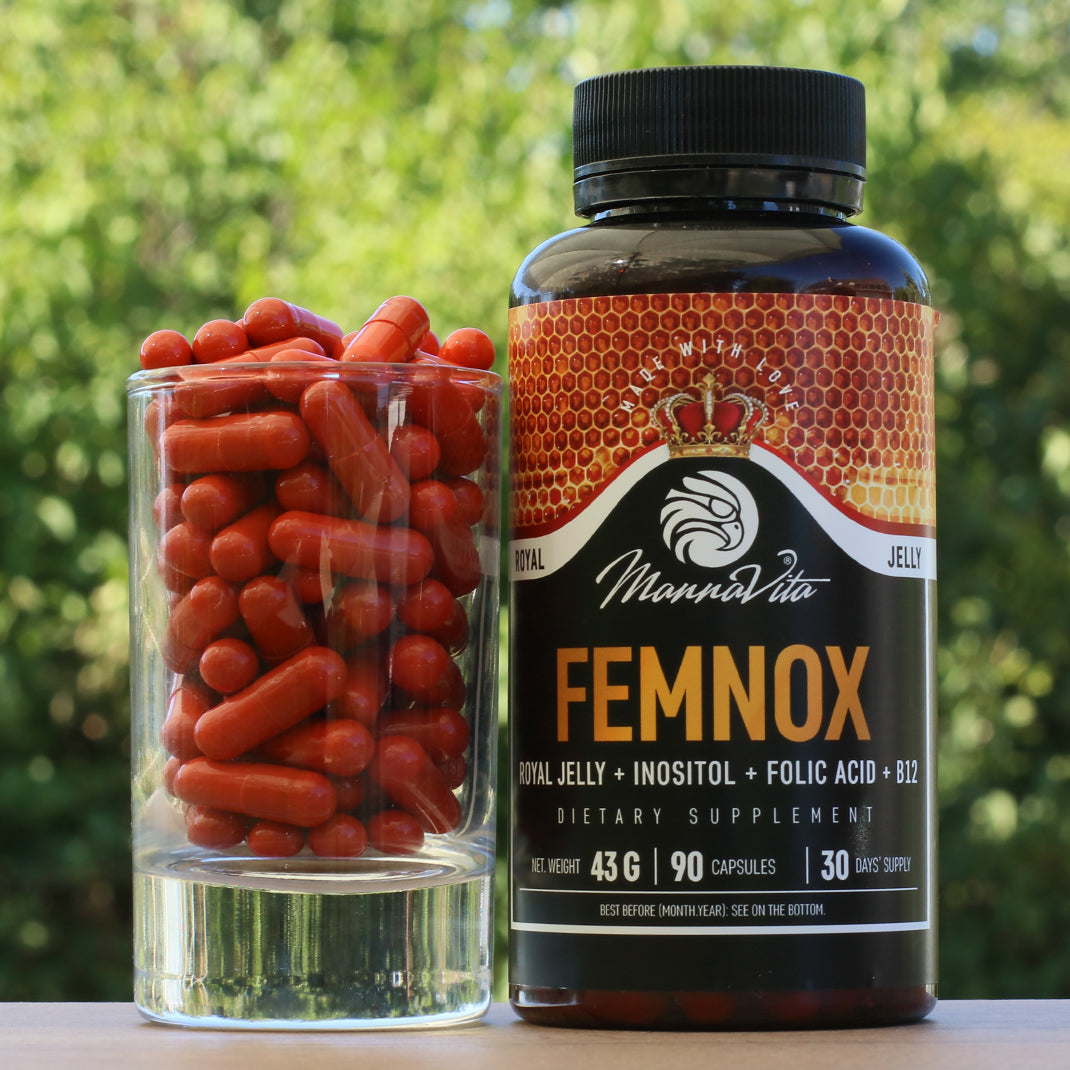 FEMNOX Bidrottninggelé + Inositol + Folsyra + B12-komplex • 90 kapslar