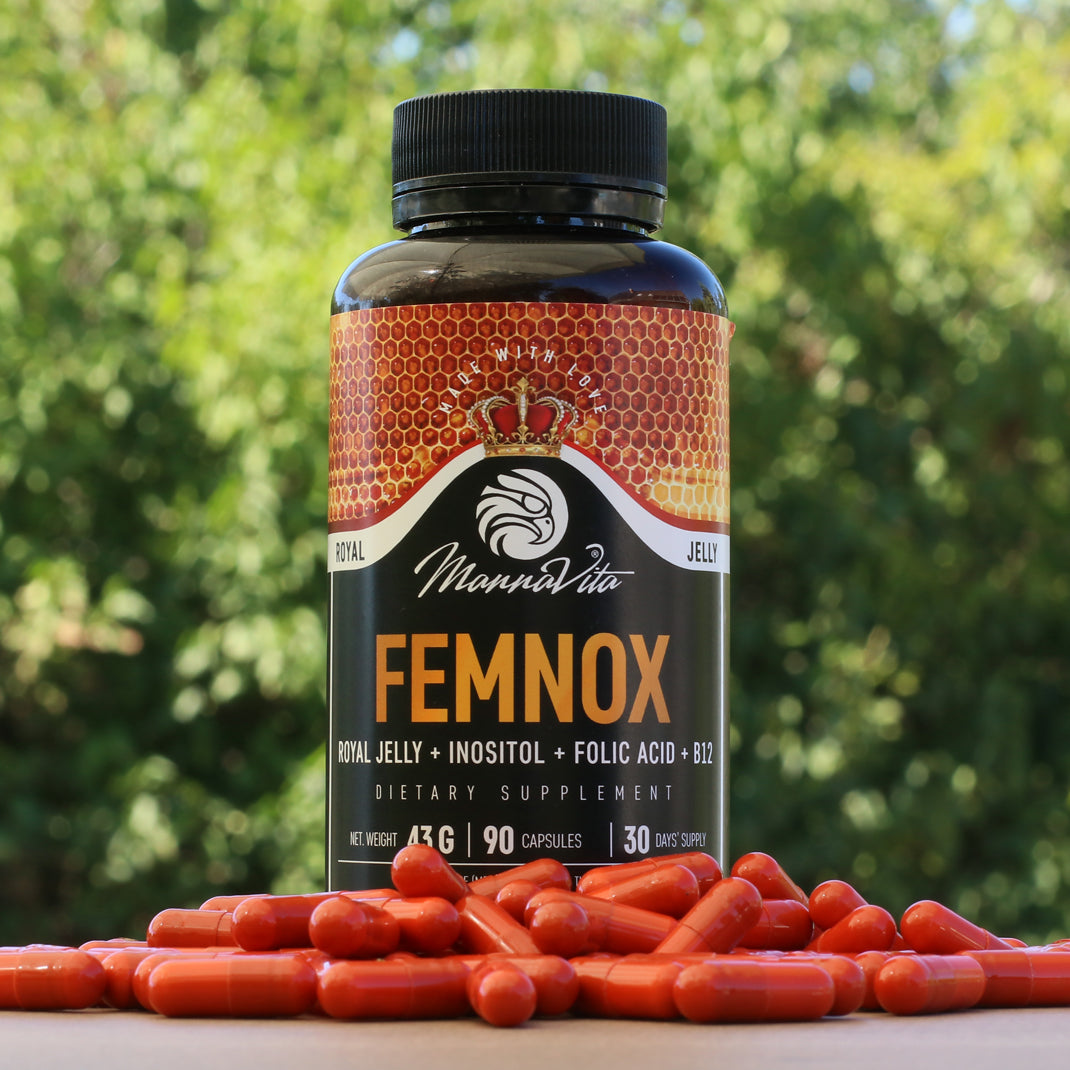 FEMNOX Bidrottninggelé + Inositol + Folsyra + B12-komplex • 90 kapslar