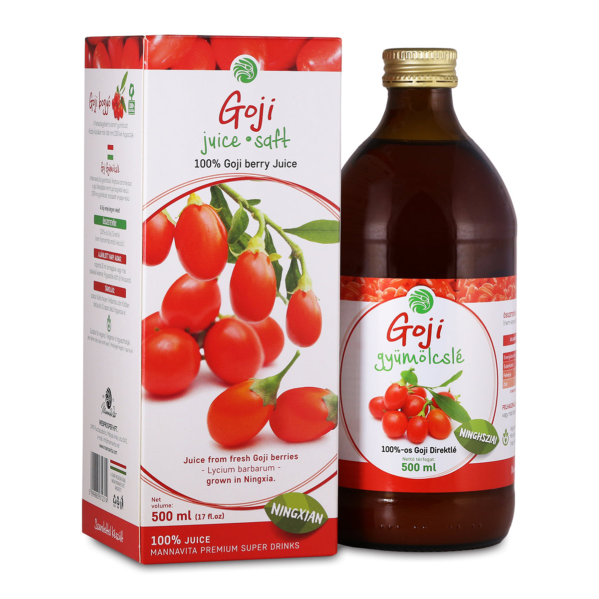 Mannavita Gojibär 100% ren juice • 500 ml