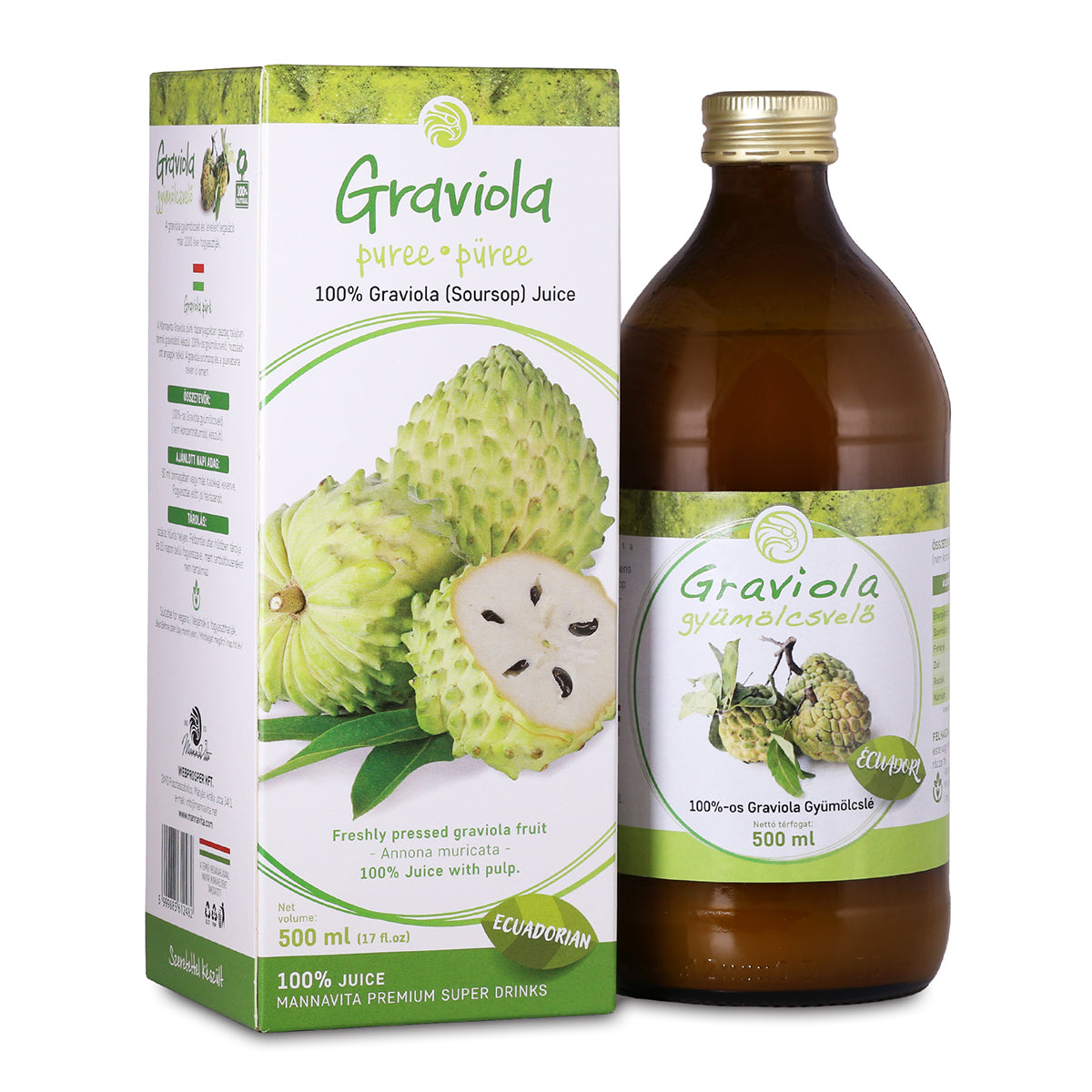 Mannavita Graviola 100% ren puré • 500 ml