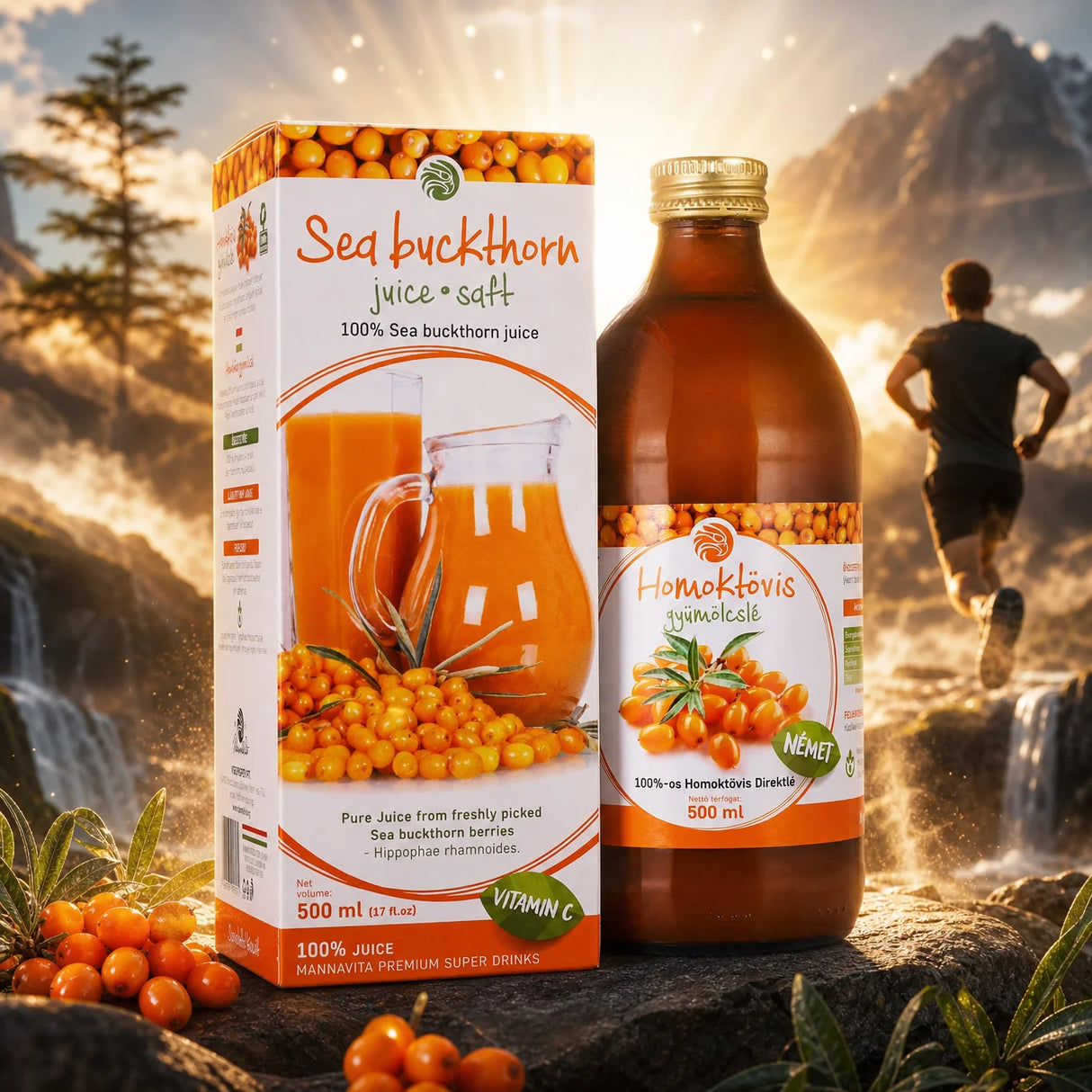 Mannavita Havtorn 100 % pressad ren juice • 500 ml