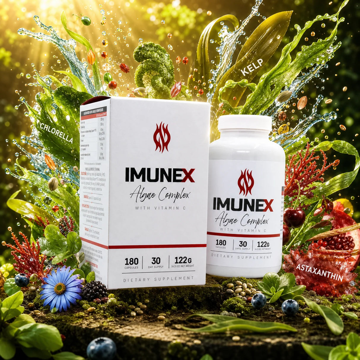 IMUNEX algkomplex • med 5 alger • 180 kapslar