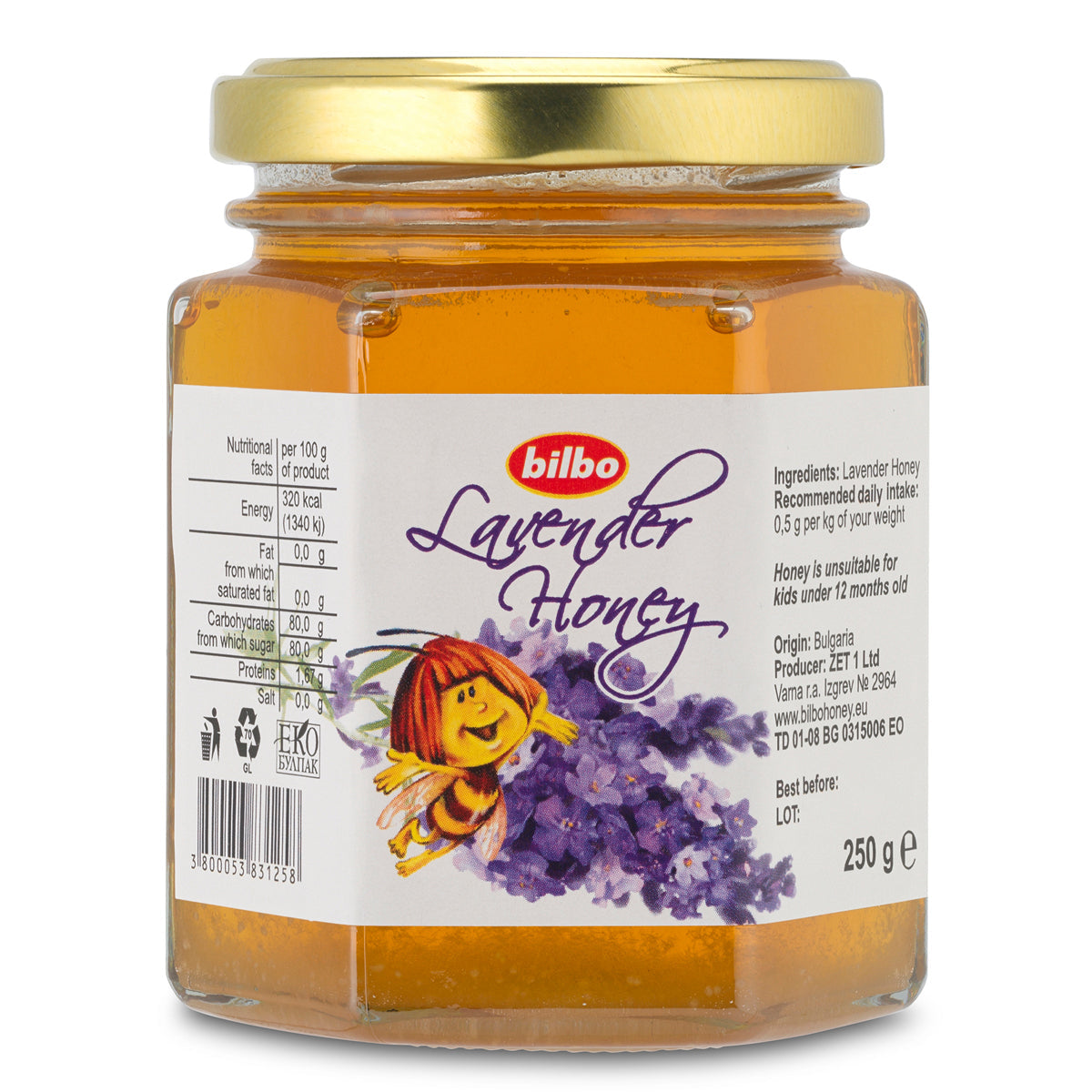 Bilbo rå lavendelhonung • 250 g