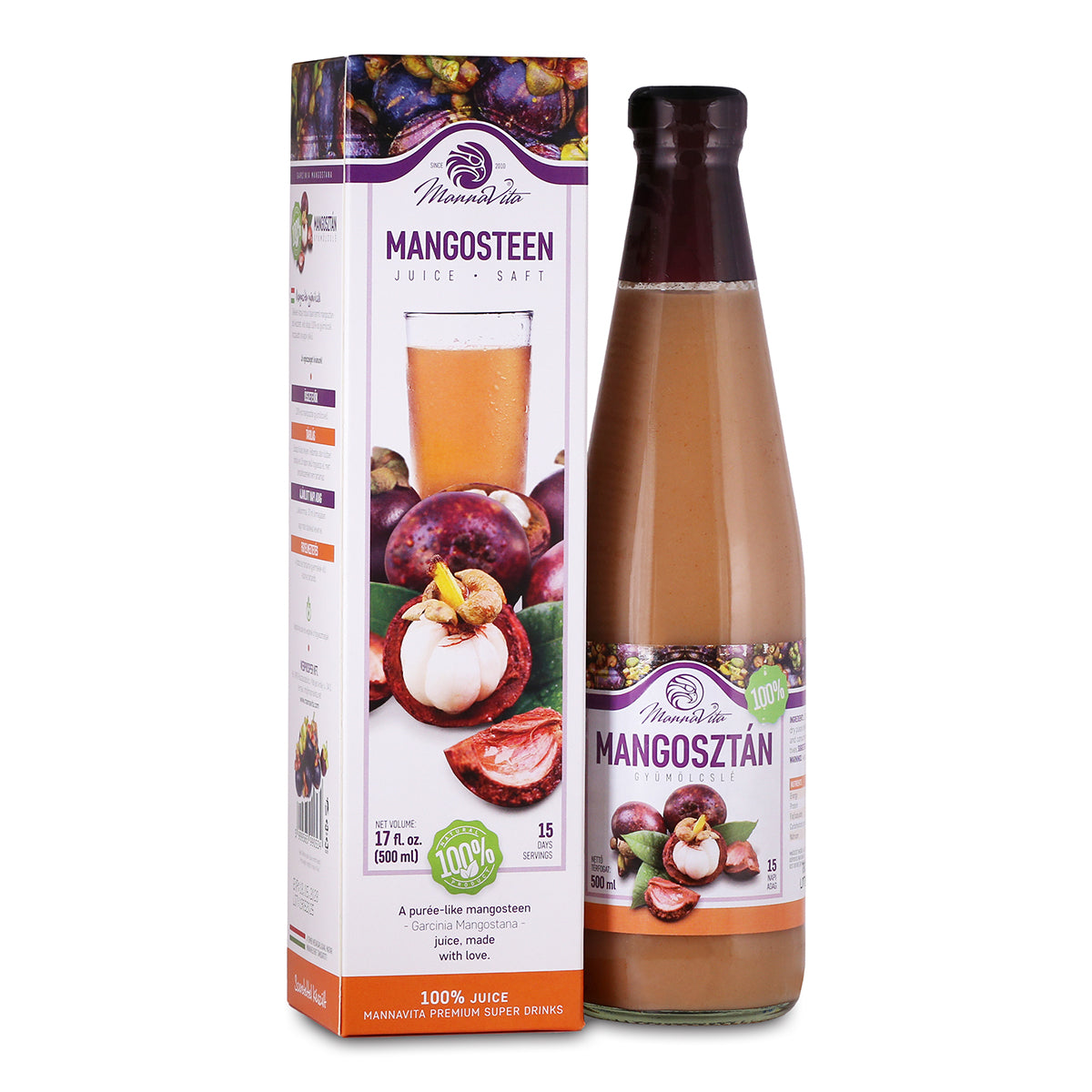 Mannavita Mangostan 100% ren puré • 500 ml