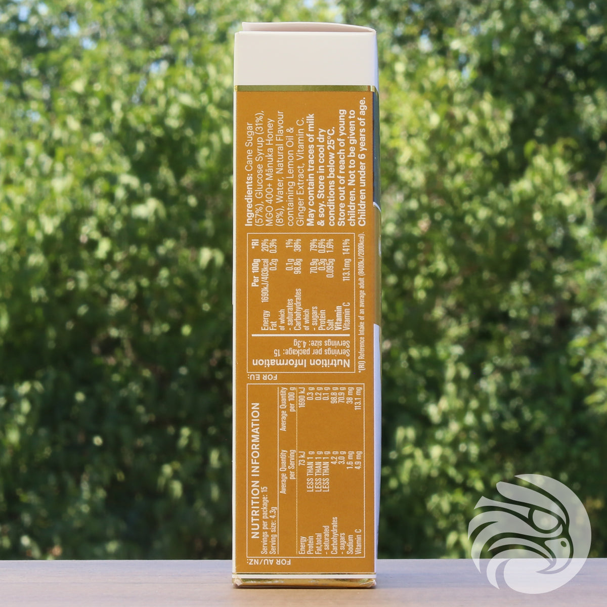 Manukahonungspastiller med naturlig ingefära och citron • 15 st.