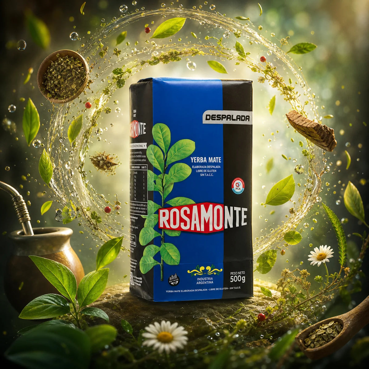 Rosamonte yerba mate-te • UTAN STJÄLKAR • 500 g
