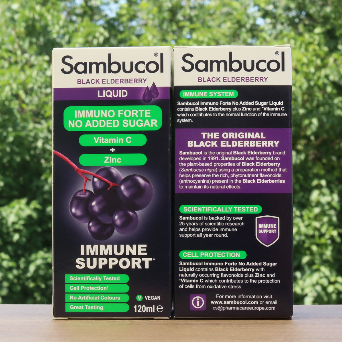 Sambucol svart fläderbärssirap, sockerfri • 120 ml