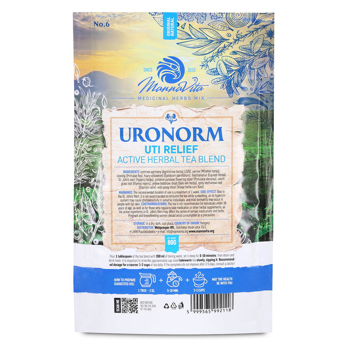 URONORM aktiv örtteblandning för lindring vid UVI • 80g
