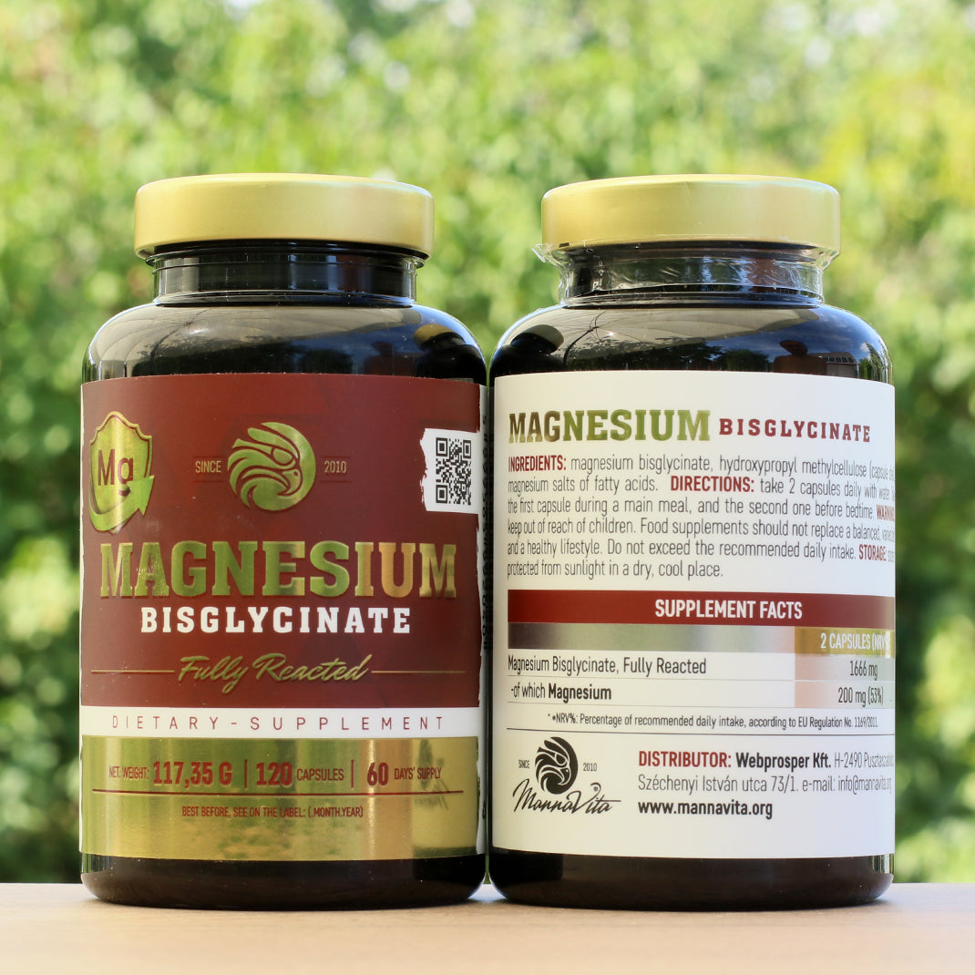 Mannavita MAGNESIUM Bisglycinat fullt reagerat • 120 st