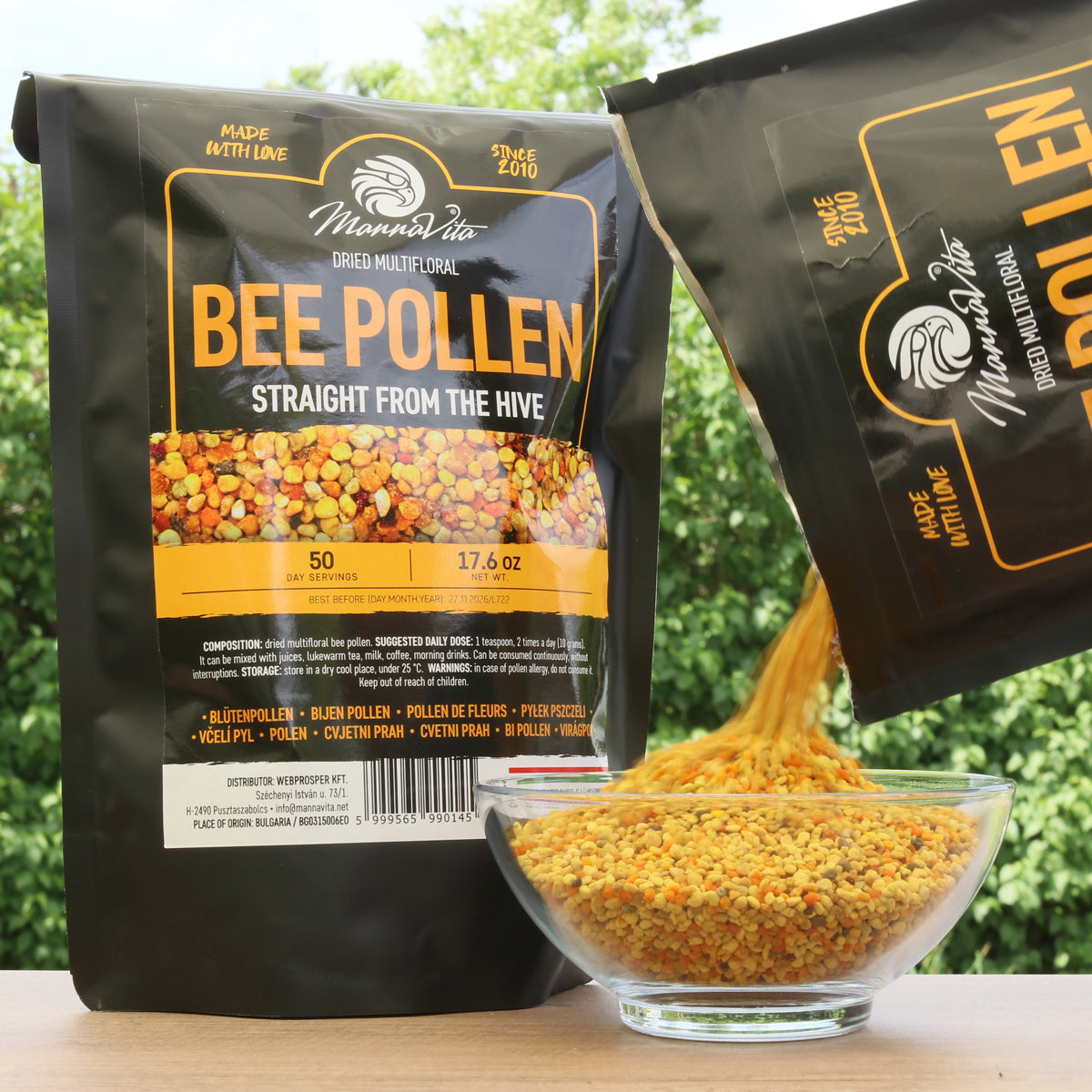 Mannavita torkat mångblommigt bipollen • 500 g