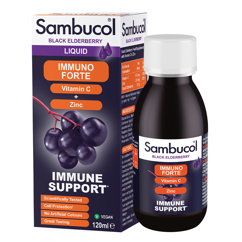 Sambucol svart fläderbärssirap, Immuno Forte • 120 ml
