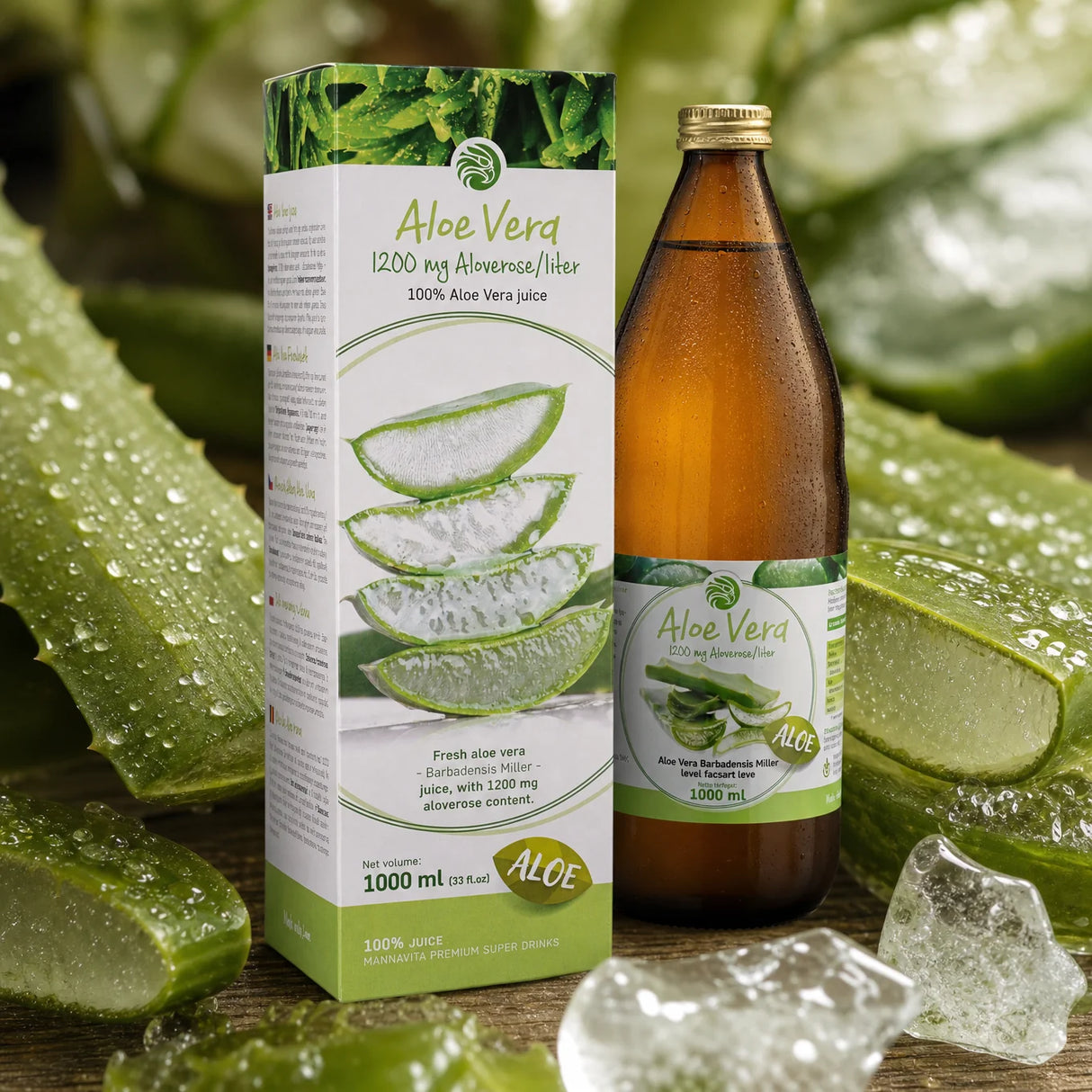 Mannavita Aloe vera 100% ren juice • 1000 ml