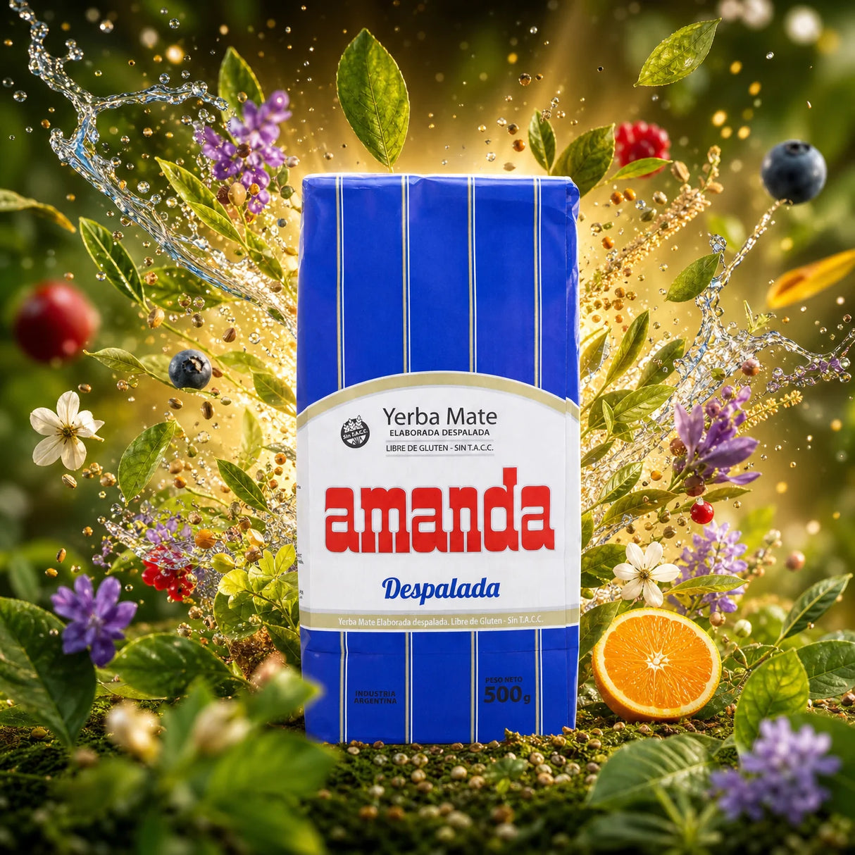 Amanda yerba mate-te • Utan stjälkar - Sin palo • 500 g