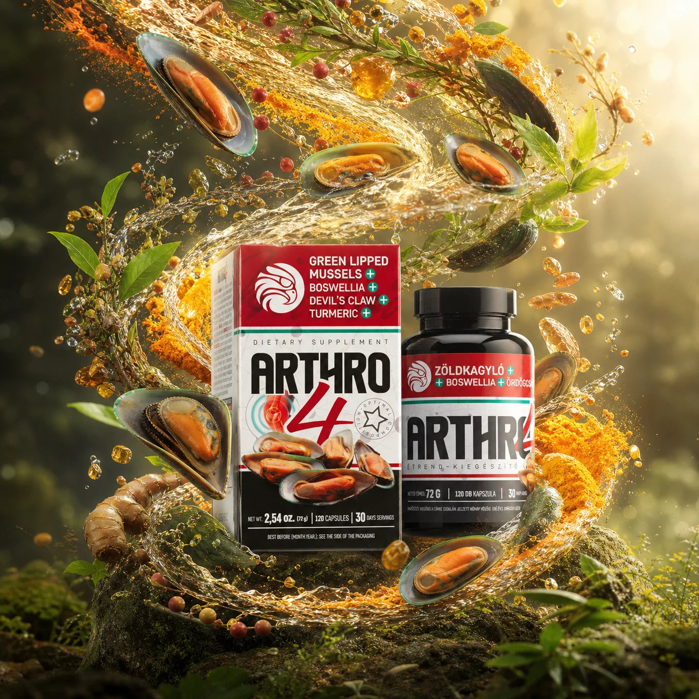ARTHRO4 • Led- och Broskkomplex • med Grönläppad mussla • 120 kapslar