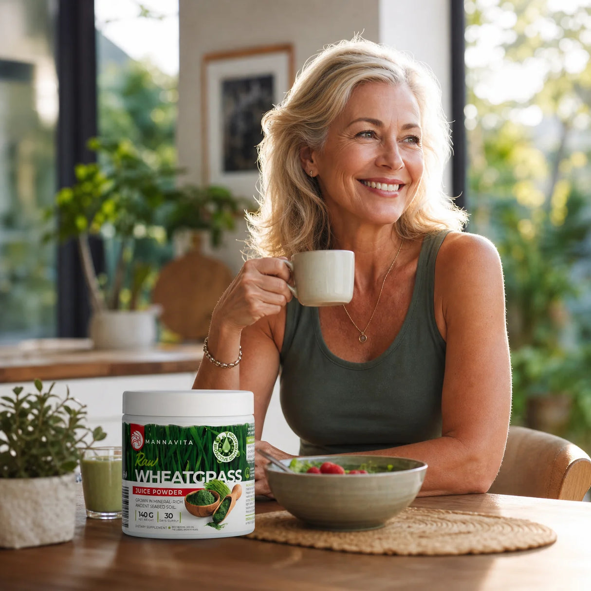 Mannavita rå vetegräsjuicepulver • glutenfritt • 140g