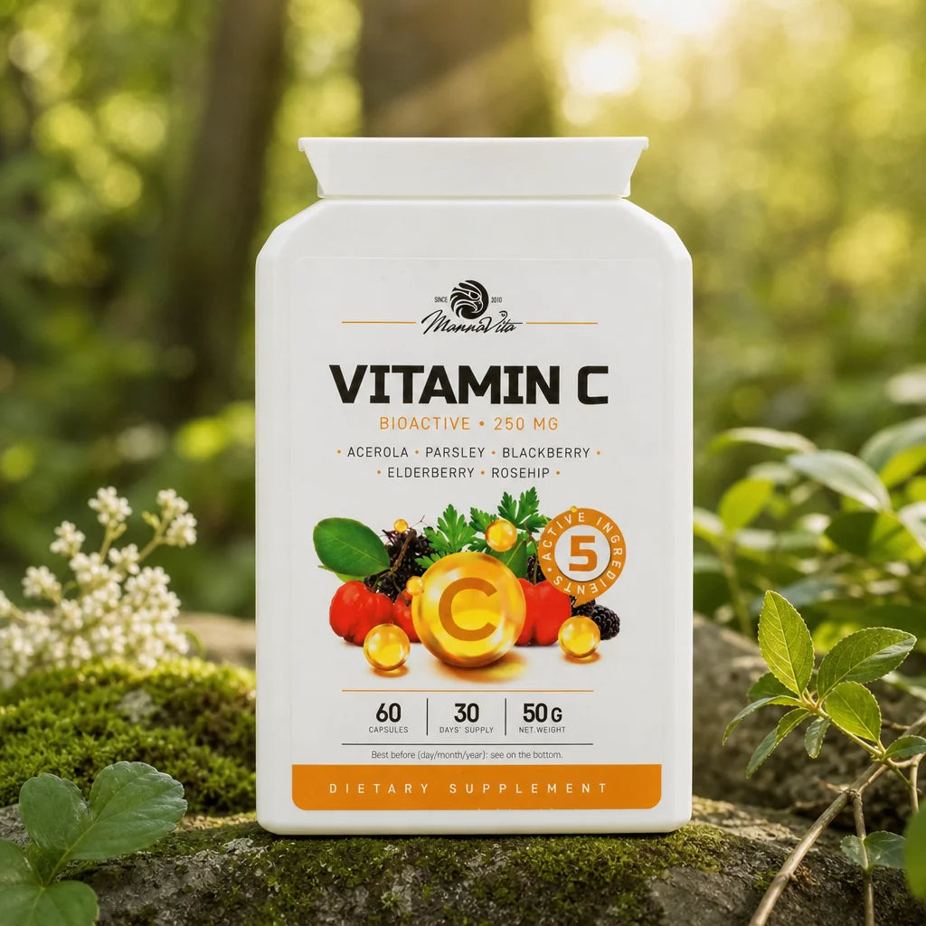 Mannavita Vitamin C-komplex • 250 mg bioaktiv • 60 kapslar