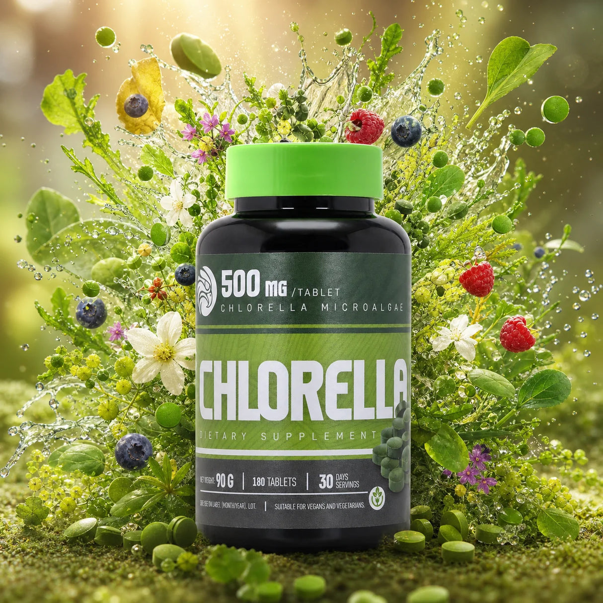 Mannavita Chlorella 500 mg tabletter • 180 st.