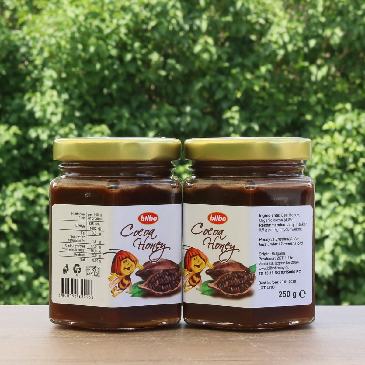 Bilbo rå kakao och honung • 250 g