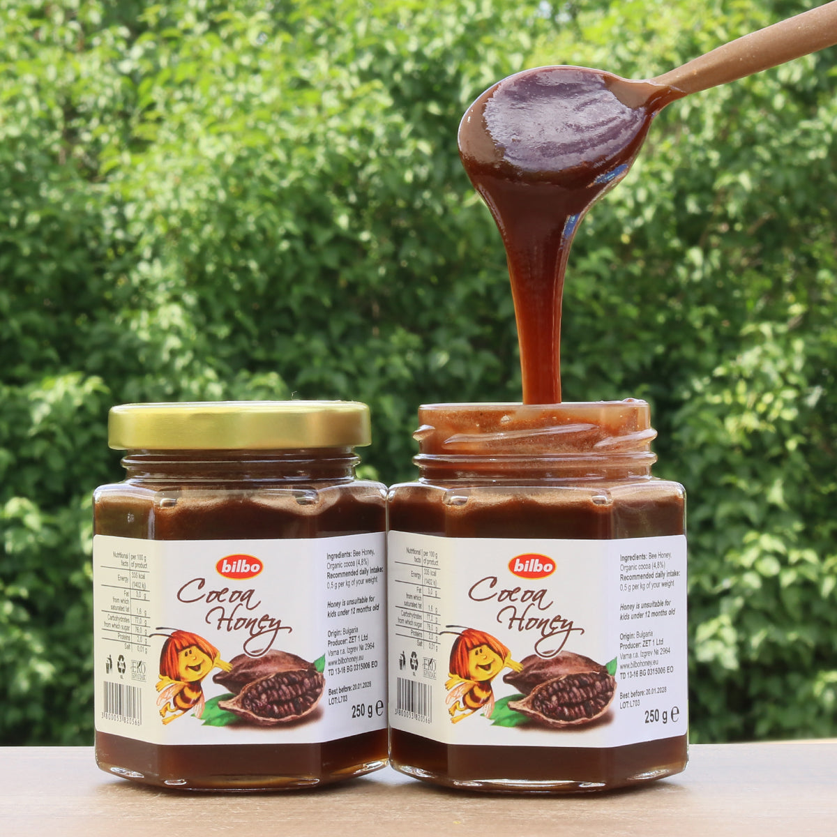 Bilbo rå kakao och honung • 250 g