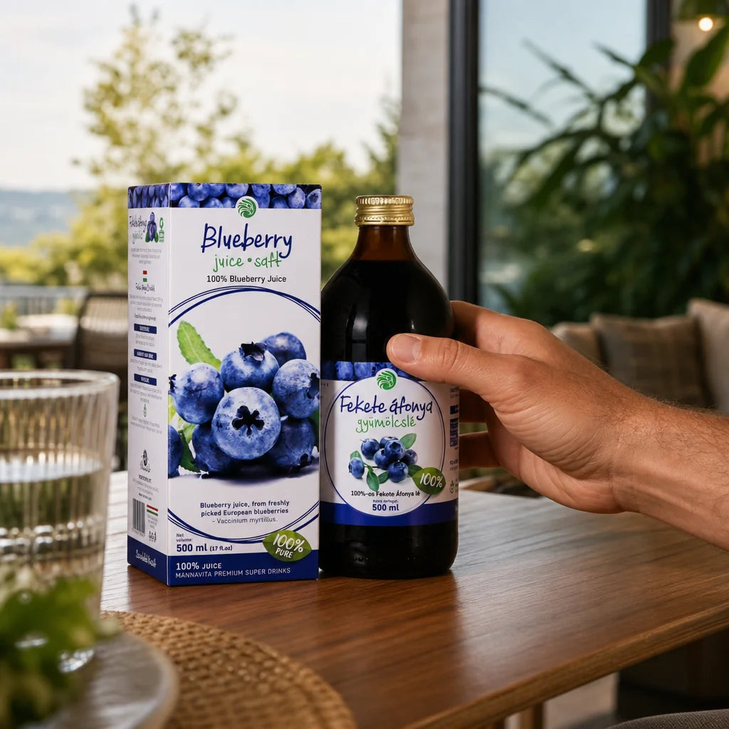Mannavita Blåbär 100% ren juice • 500 ml