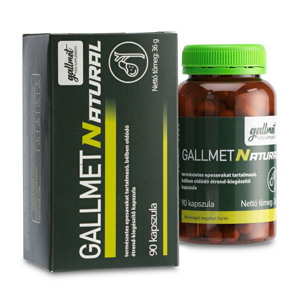 Gallmet kapsel med naturlig gallsyra • 90 st.