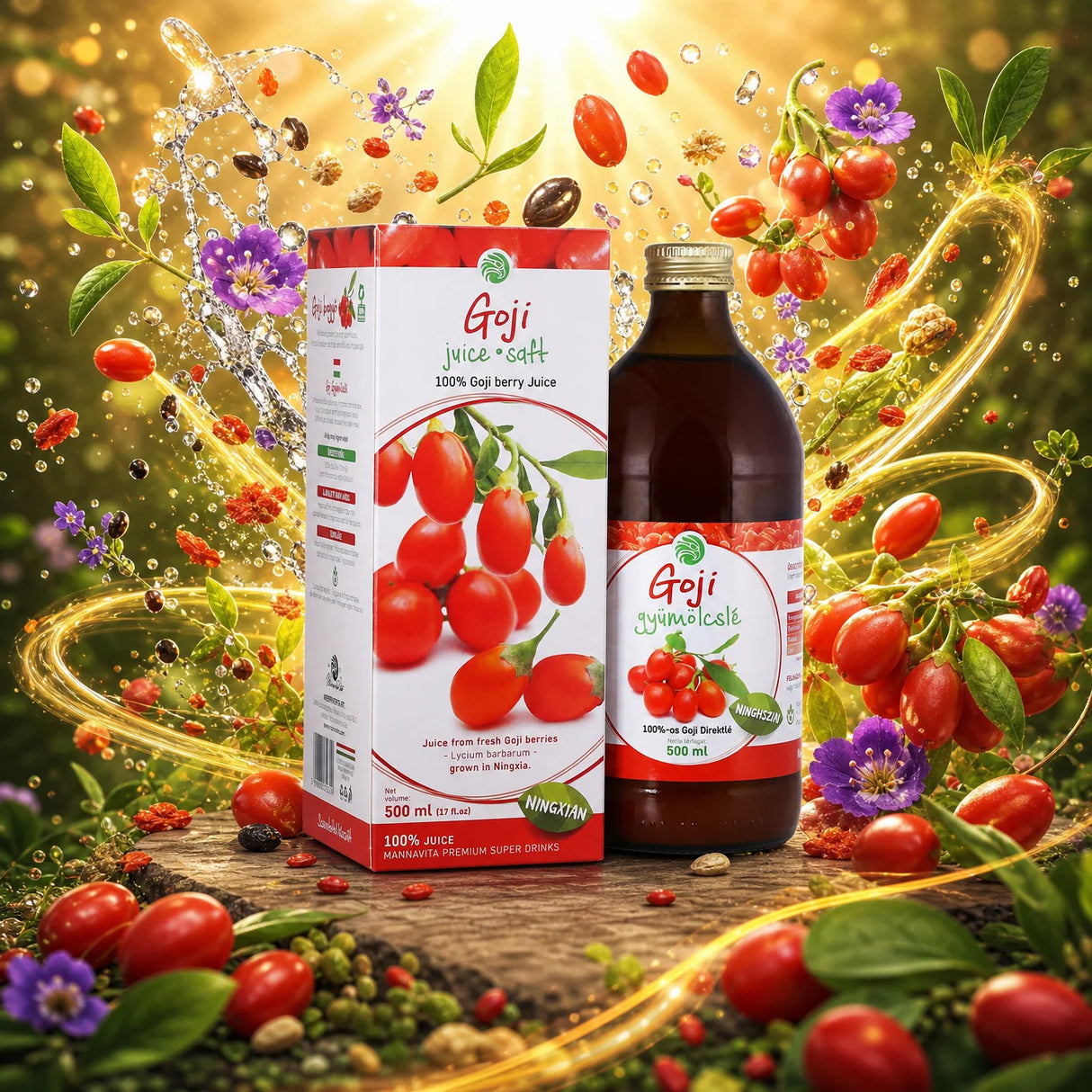 Mannavita Gojibär 100% ren juice • 500 ml