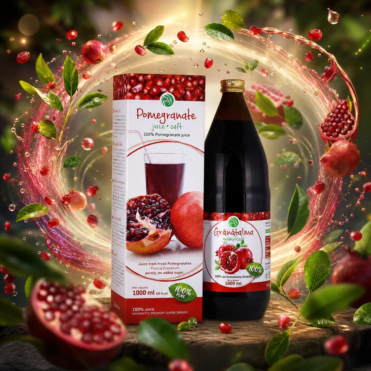Mannavita Granatäpple 100% ren juice • 1000 ml