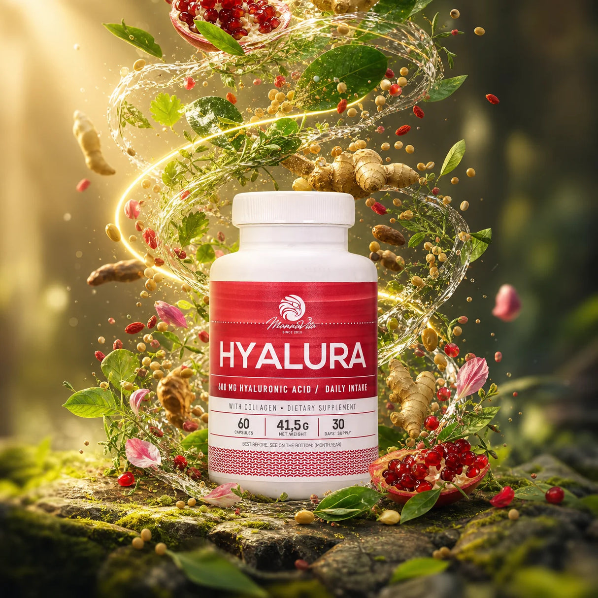 Hyalura 600 mg Hyaluronsyra + kollagen, kapslar • 60 st.