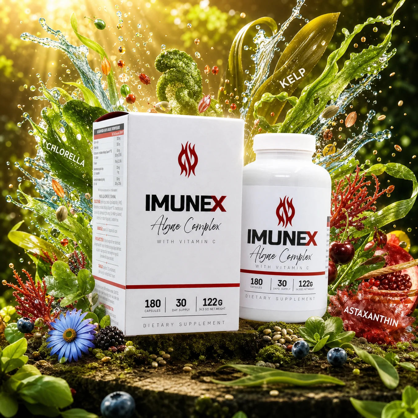 IMUNEX algkomplex • med 5 alger • 180 kapslar