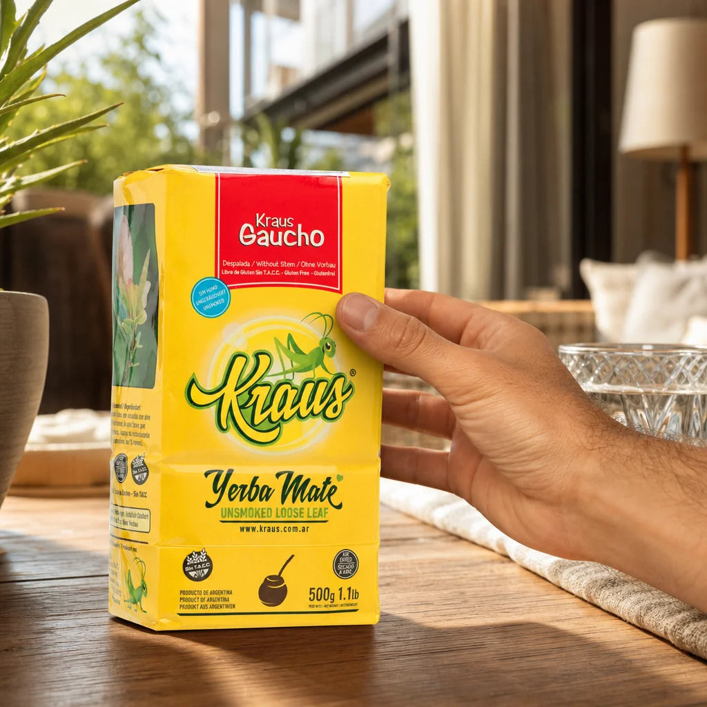 Kraus yerba mate • Gaucho, Sin palo - Utan stjälkar • 500 g