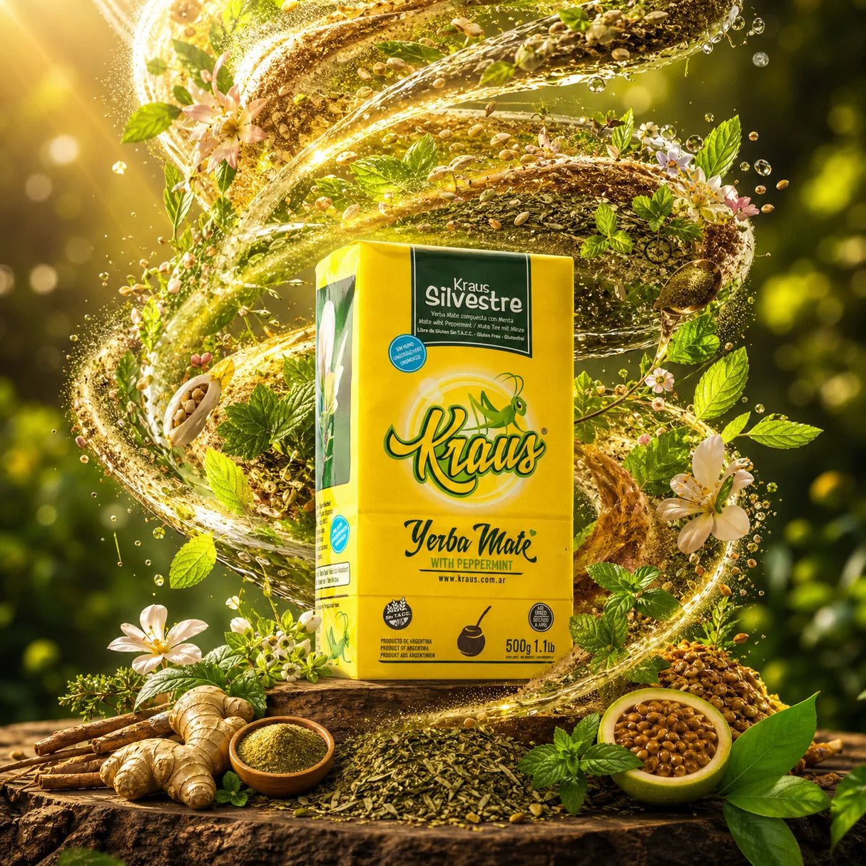 Kraus yerba mate • Gaucho, Sin palo - Utan stjälkar • 500 g