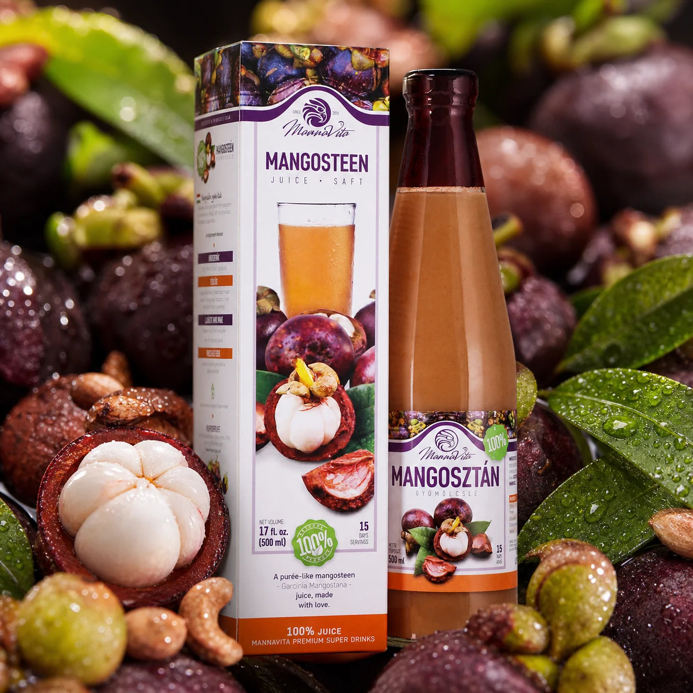Mannavita Mangostan 100% ren puré • 500 ml