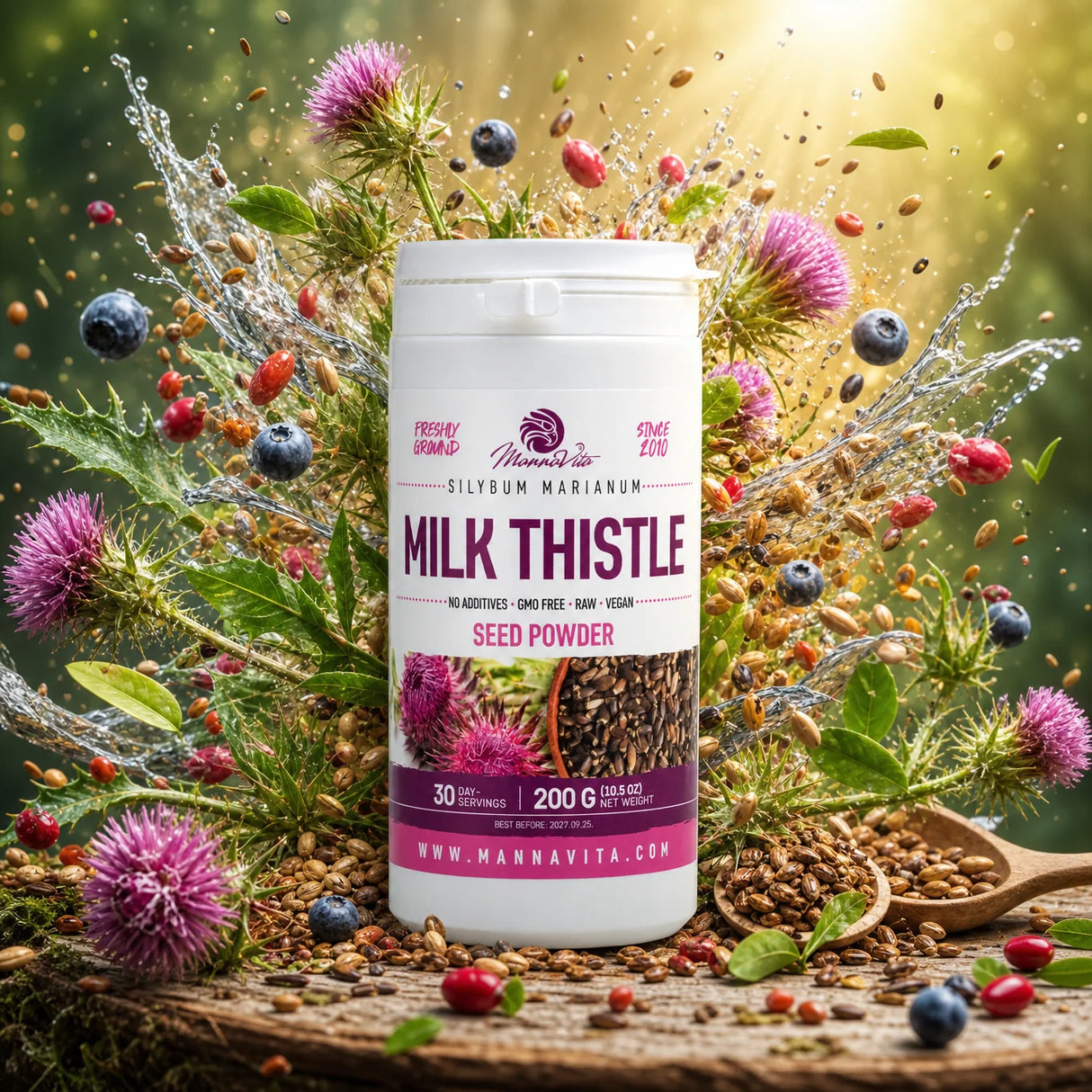 Mannavita Mjölktistelfröpulver • 200g