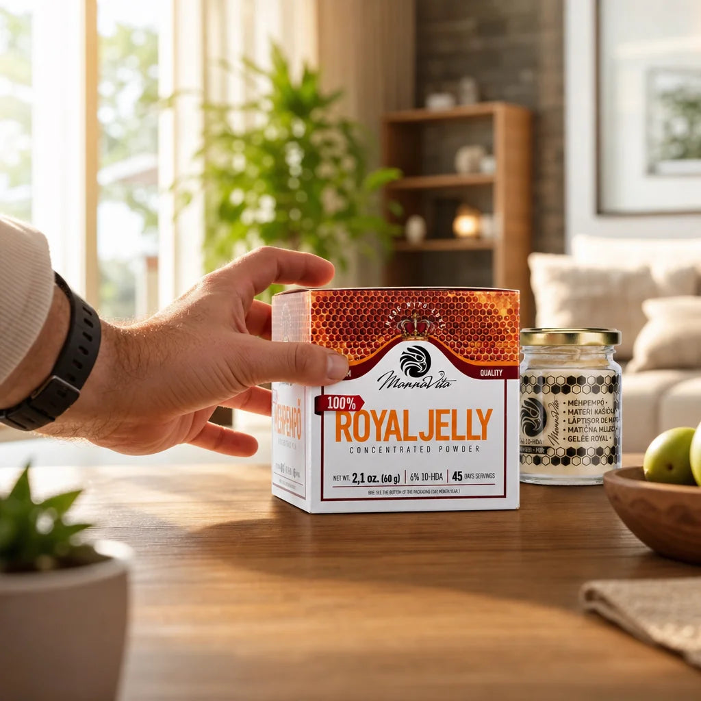 Koncentrerat Bidrottninggelé-PULVER, med 6 % 10-HDA-innehåll • 60 g