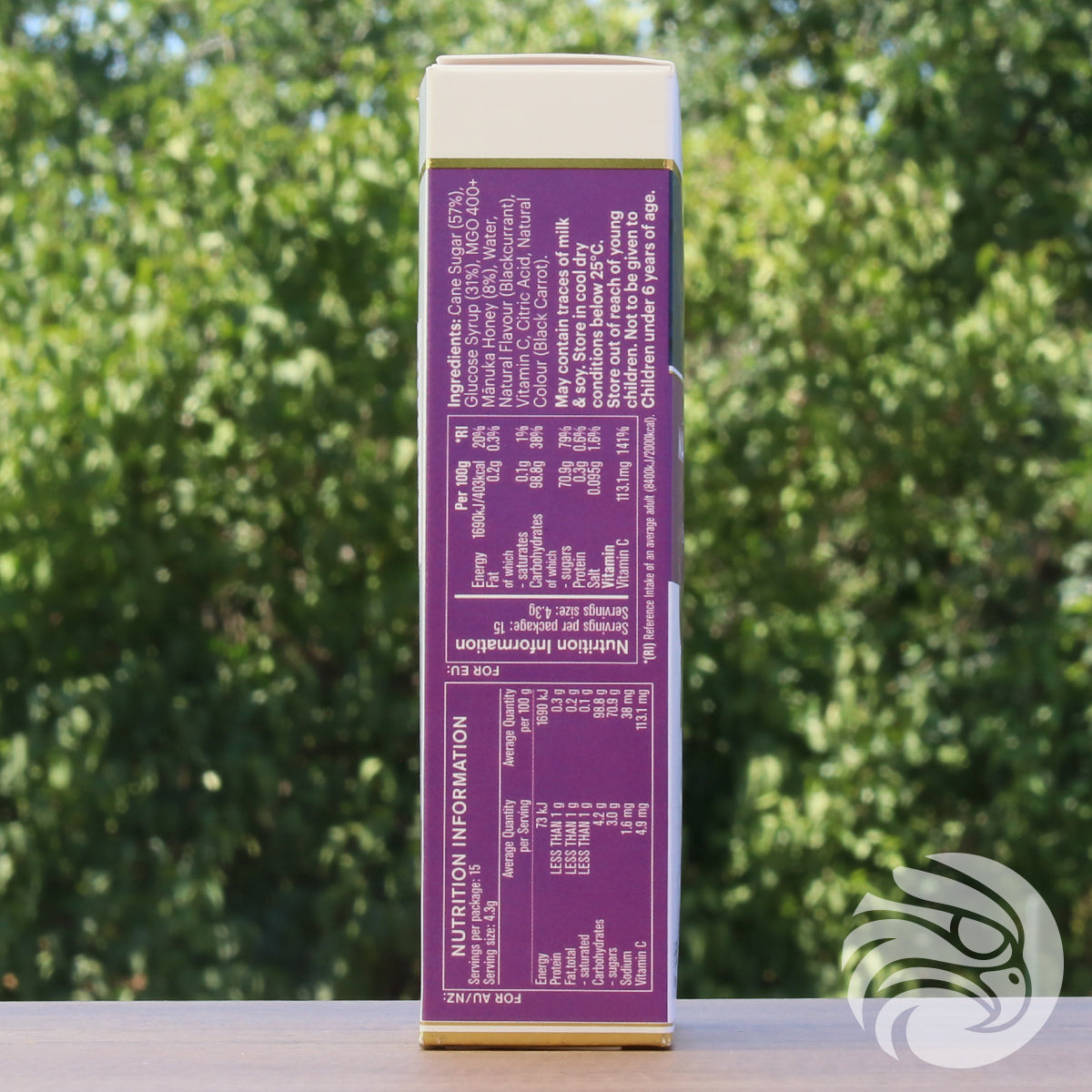 Manukahonungspastiller med svartvinbär • 15 st.