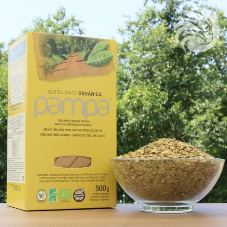 Pampa ekologiskt yerba mate-te • Tillverkad med stjälkar • 500 g