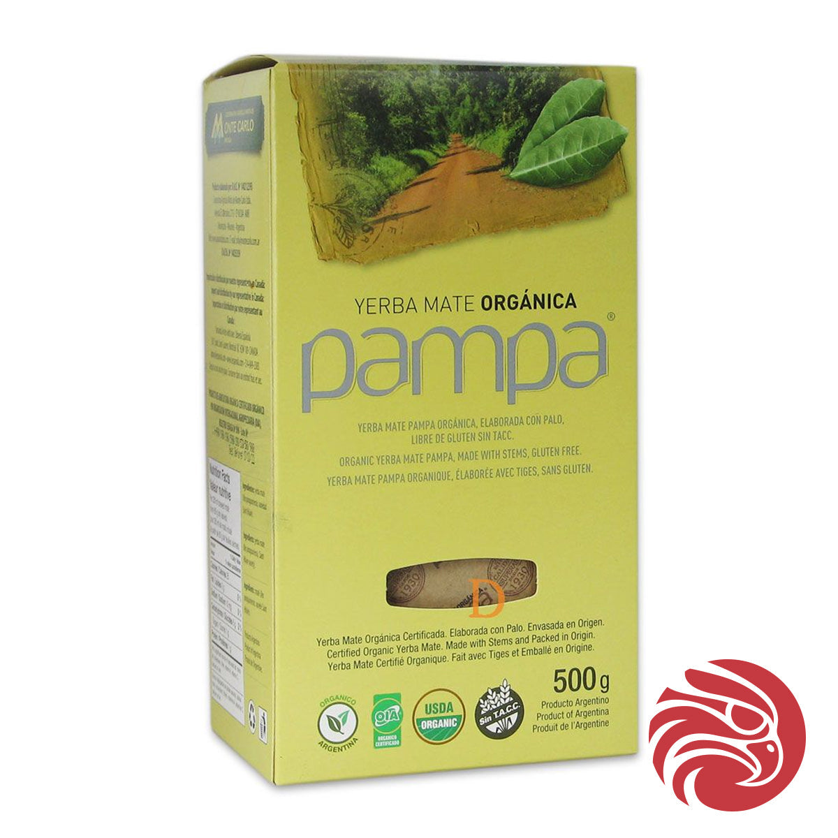 Pampa ekologiskt yerba mate-te • Tillverkad med stjälkar • 500 g