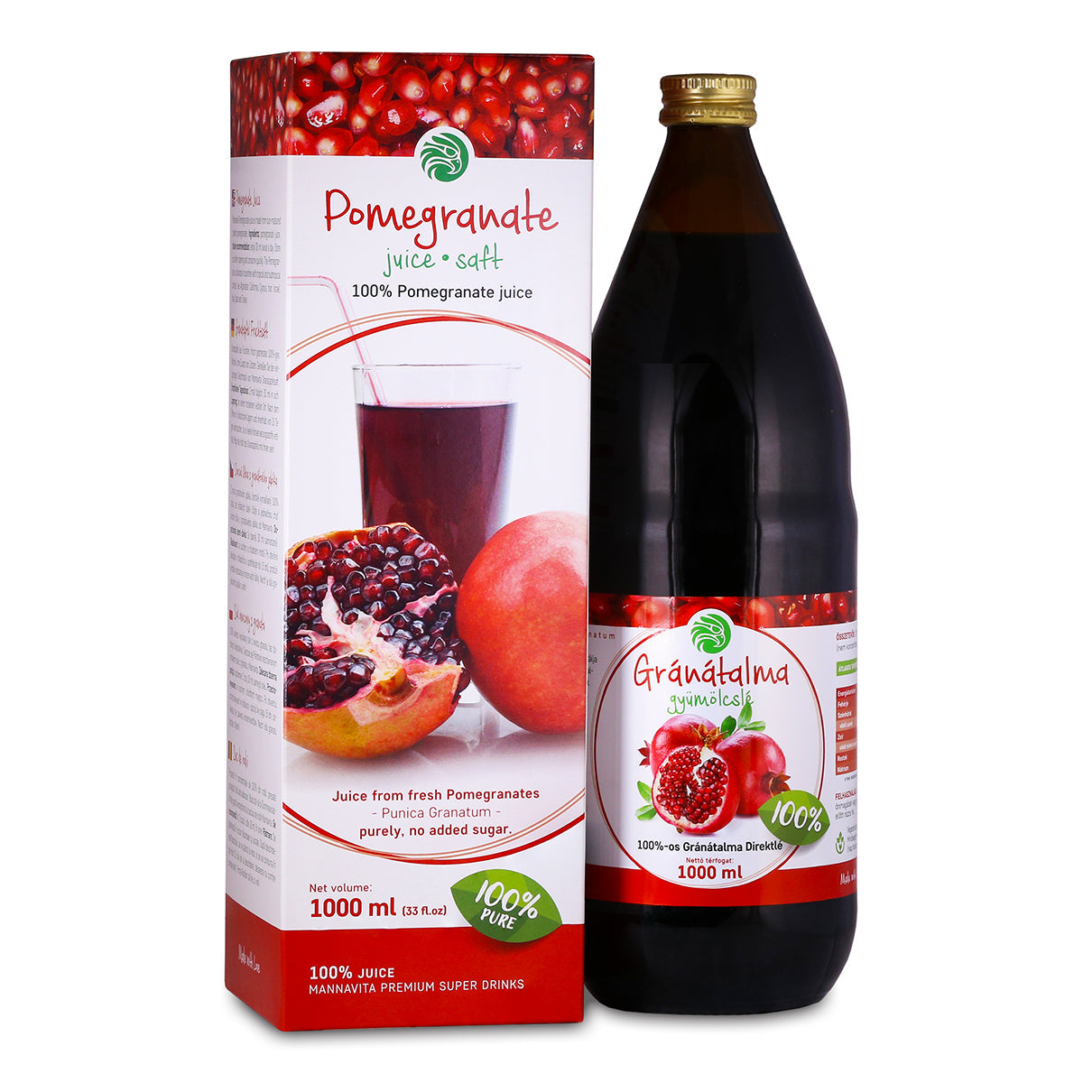 Mannavita Granatäpple 100% ren juice • 1000 ml
