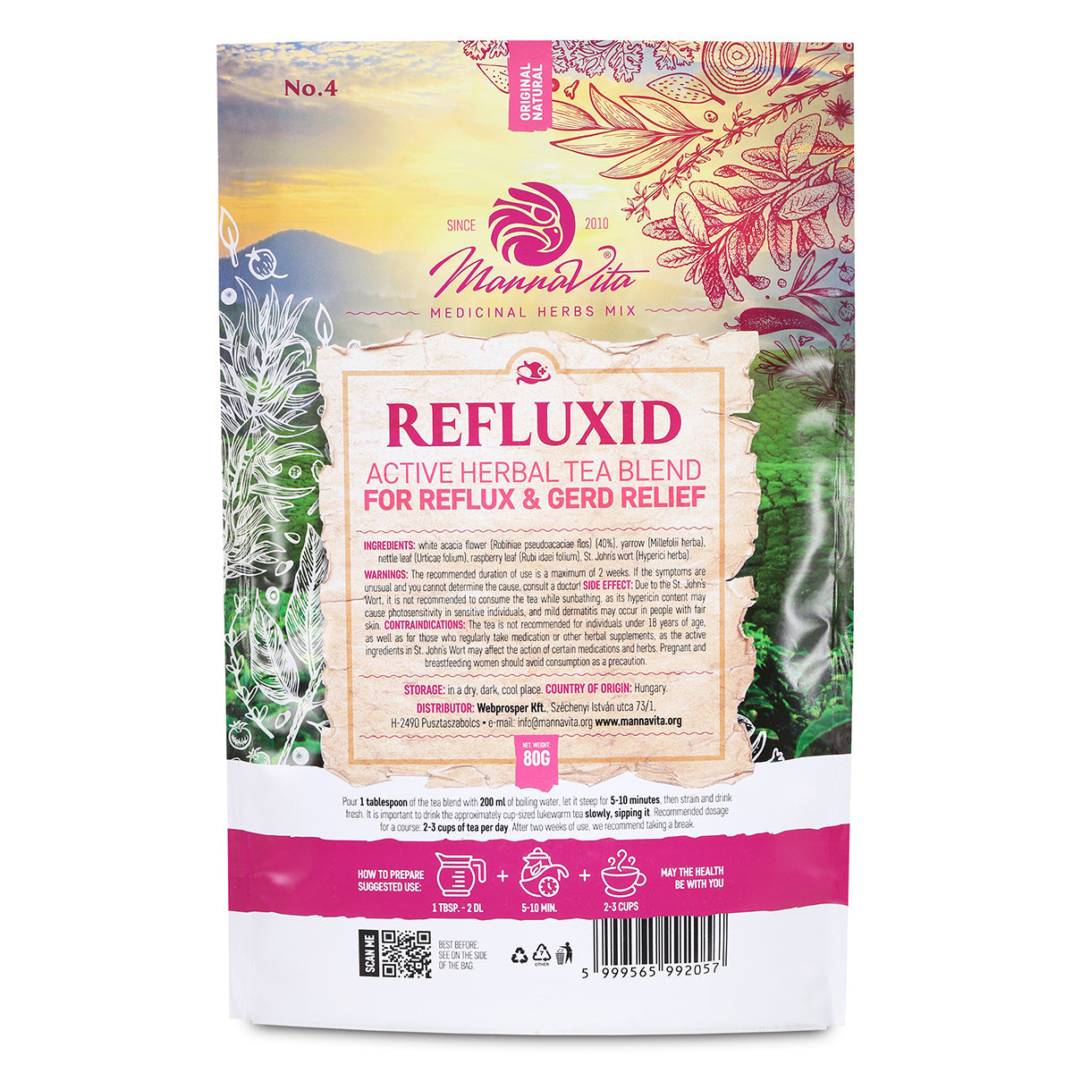 REFLUXID aktiv örtteblandning för lindring av reflux och GERD • 80 g