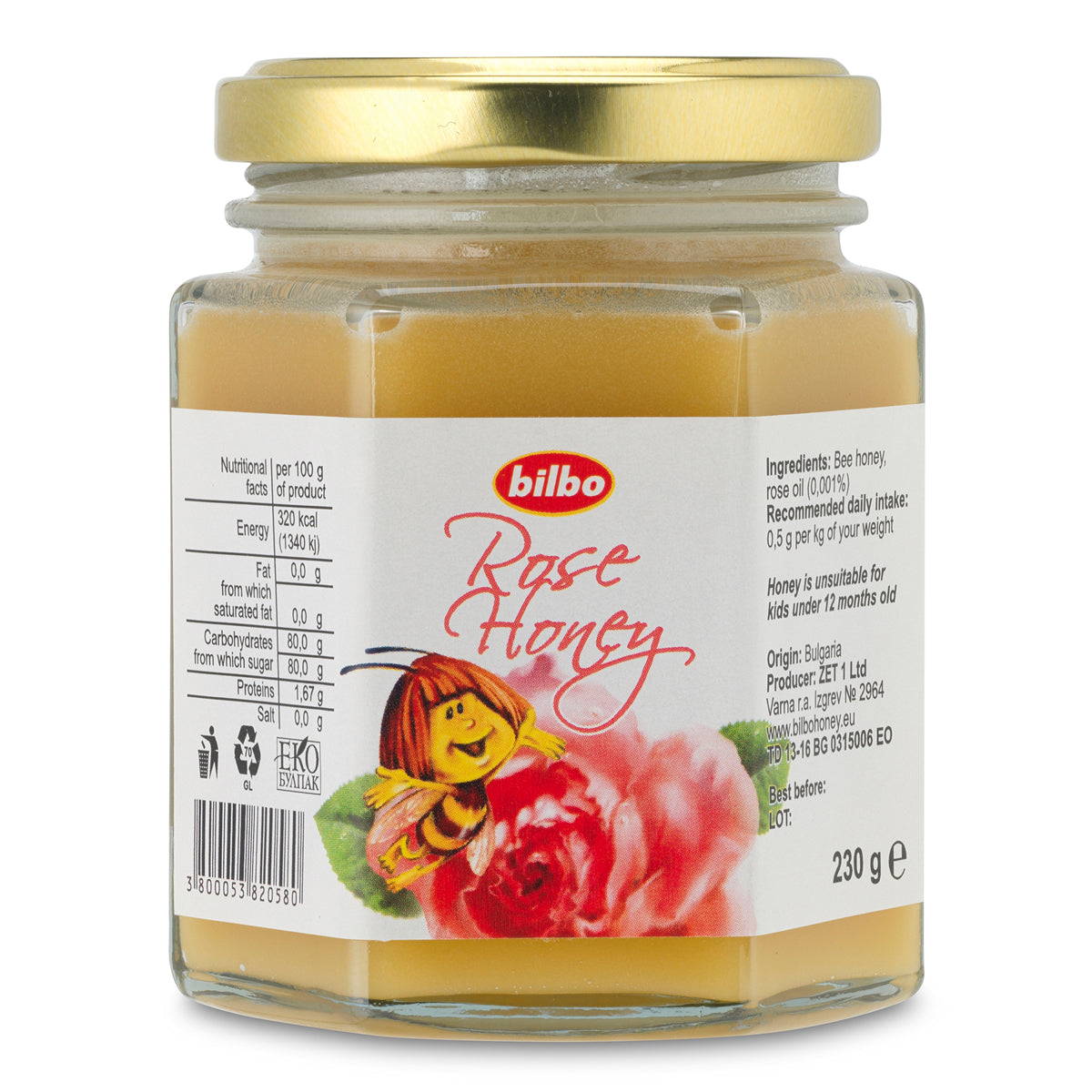 Bilbo rå rosenhonung • 230 g
