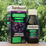 Sambucol svart fläderbärssirap, sockerfri • 120 ml