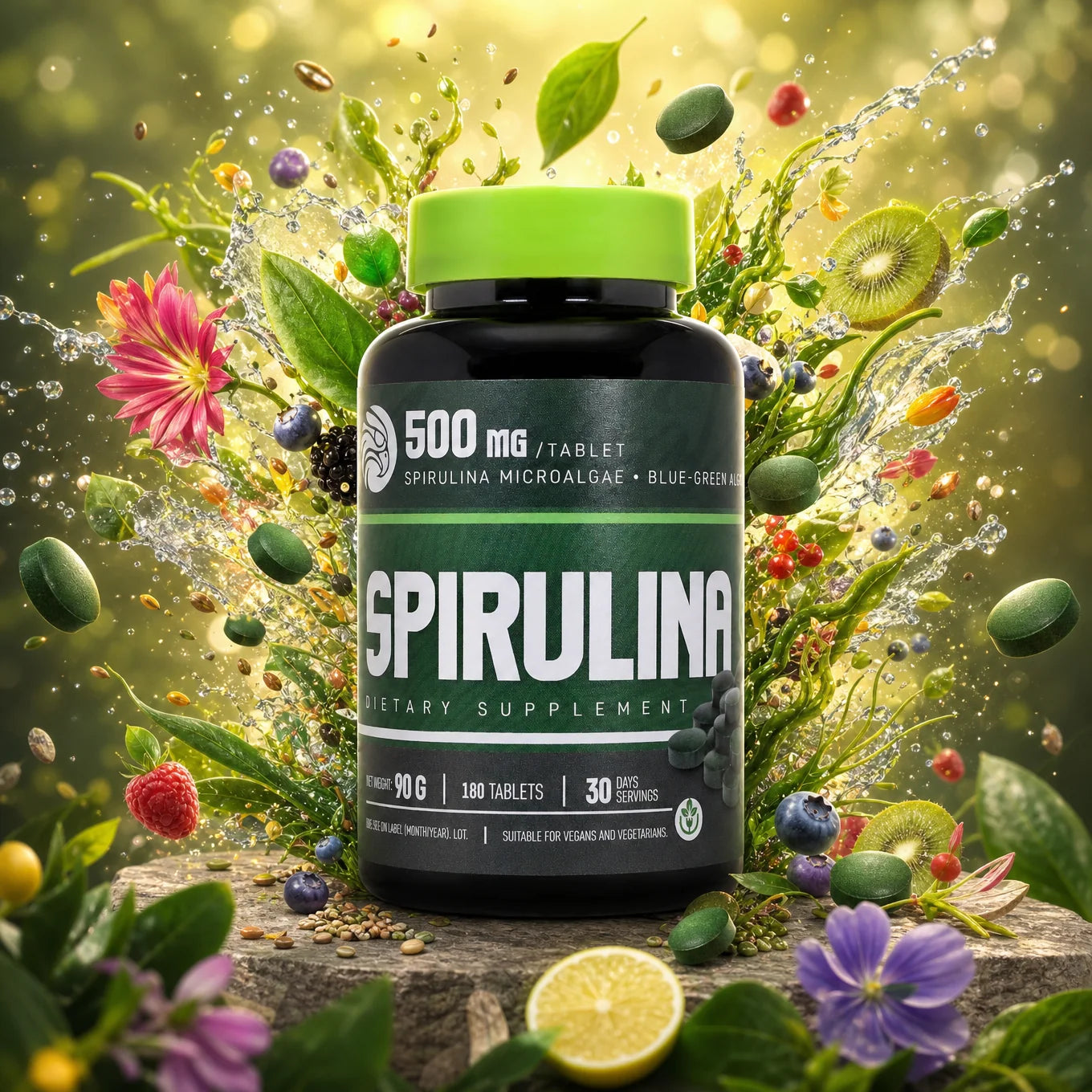 Mannavita Spirulina 500 mg tabletter • 180 st.
