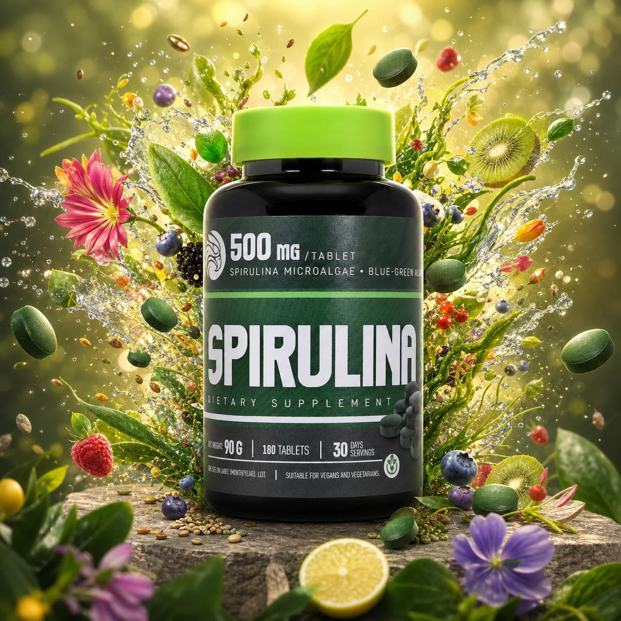 Mannavita Spirulina 500 mg tabletter • 180 st.