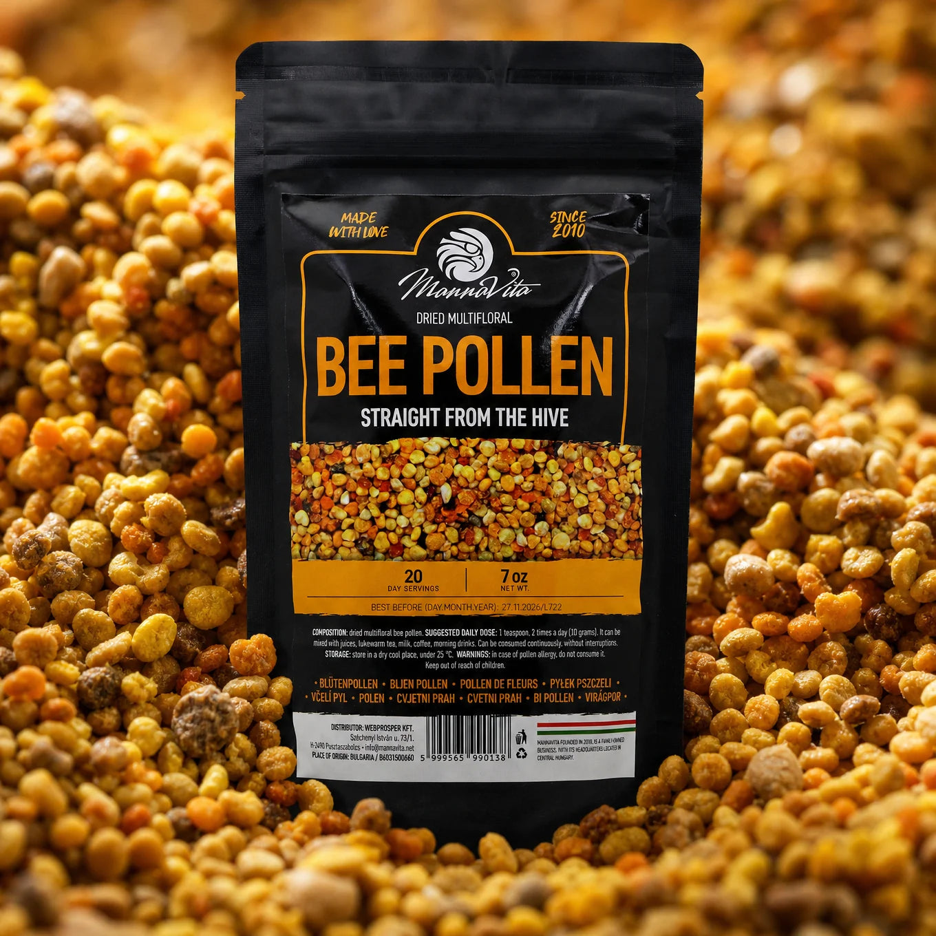 Mannavita torkat multifloralt bipollen • 200 g